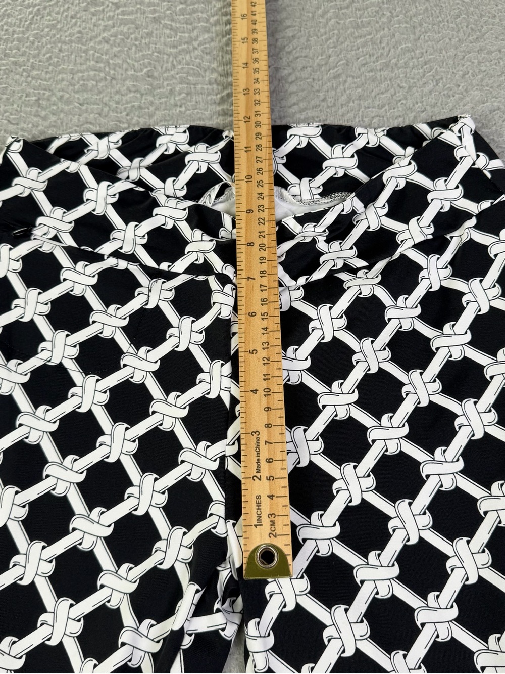 Lulu B Pants Womens Small Black White Rope Print Active Pull On Straight Preppy - Picture 4 of 9